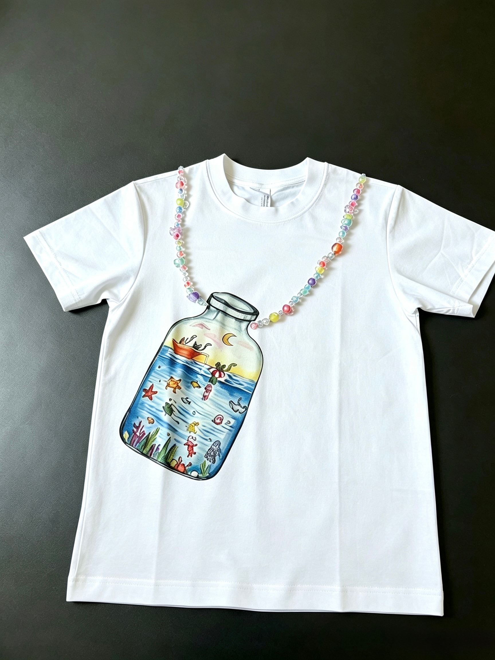 特殊定制T-shirt配珠鏈